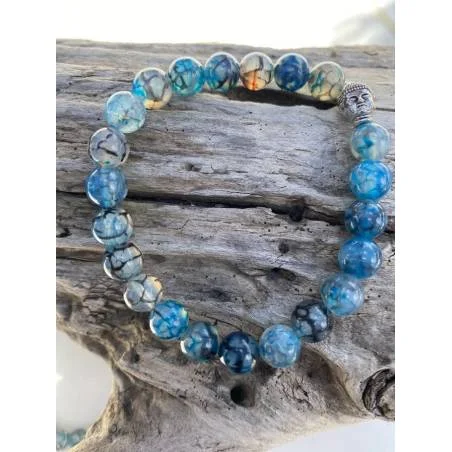 Bracelet Agate Dragon 8mm Bouddha - Sérénité - Bijou lithothérapie Agate