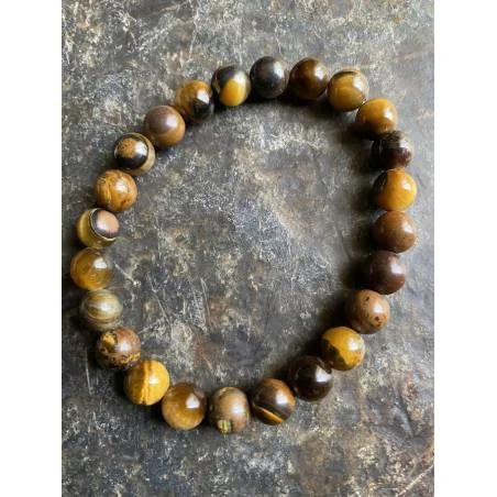 Bracelet Œil de Tigre 8mm - Protection et Confiance - Bijou lithothérapie bien-être