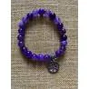 Bracelet Agate Veine Dragon Violet 8mm - Bijou lithothérapie Agate