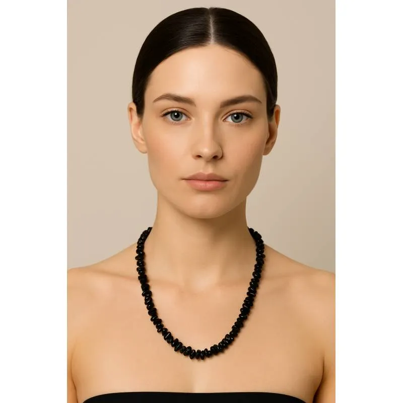 collier obsidienne noire ancrage et protection - Laine tricot Perpignan Bouton d'Or