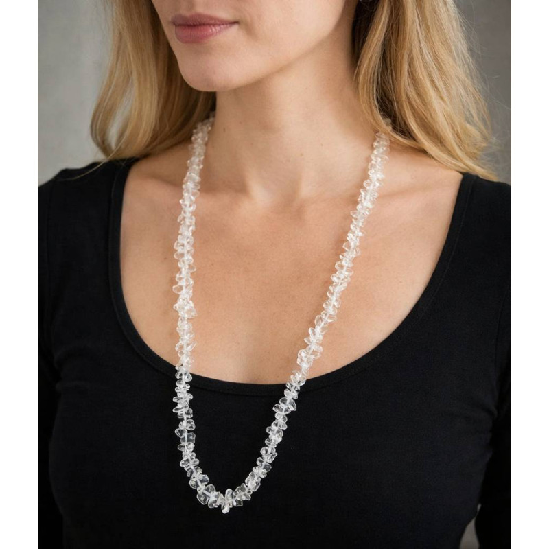 Sautoir Cristal de Roche | Bijou lithotherapie a Perpignan