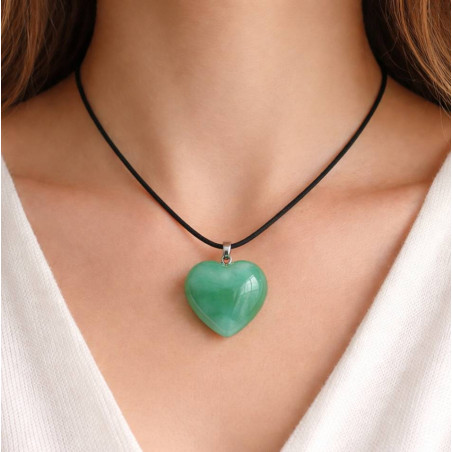 Pendentif Aventurine Coeur | Bijou lithotherapie a Perpignan