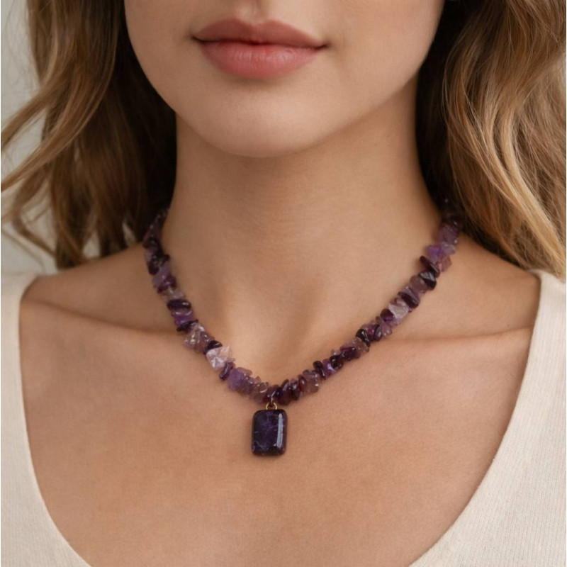 Collier AmÃ©thyste | Hélène Riu Perpignan