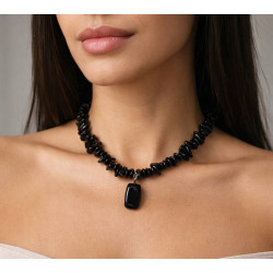 Collier Obsidienne | Hélène Riu Perpignan