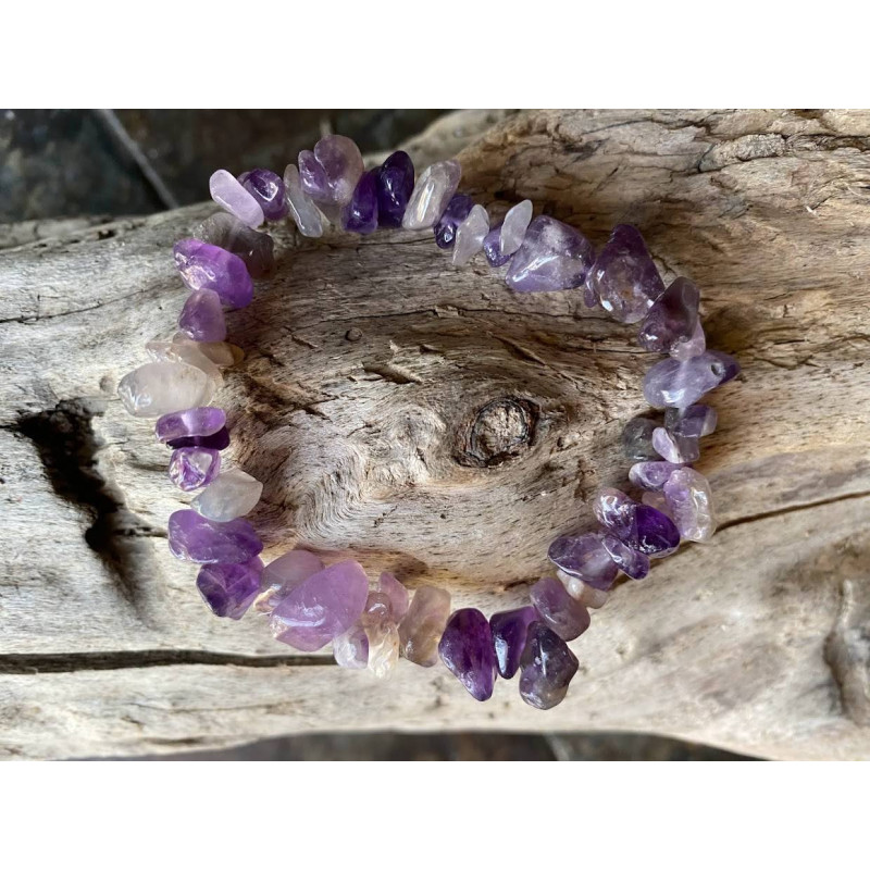 Bracelet Améthyste Baroque Élastique | Hélène Riu