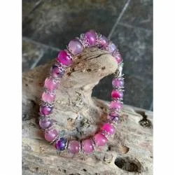 Bracelet Agate Veine Dragon 8mm - Force et Créativité - Bijou lithothérapie Agate