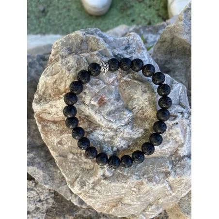 Bracelet Pierre de Lave 8mm - Ancrage et Force - Bijou lithothérapie Lave