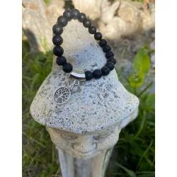 Bracelet Pierre de Lave 8mm Petit Poignet - Ancrage - Bijou lithothérapie Lave