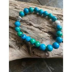 Bracelet Chrysocolle Howlite 8mm - Communication - Bijou lithothérapie Howlite