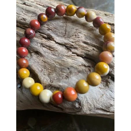 Bracelet Jaspe Mokaïte Australie 8mm - Vitalité Terre - Bijou lithothérapie Jaspe