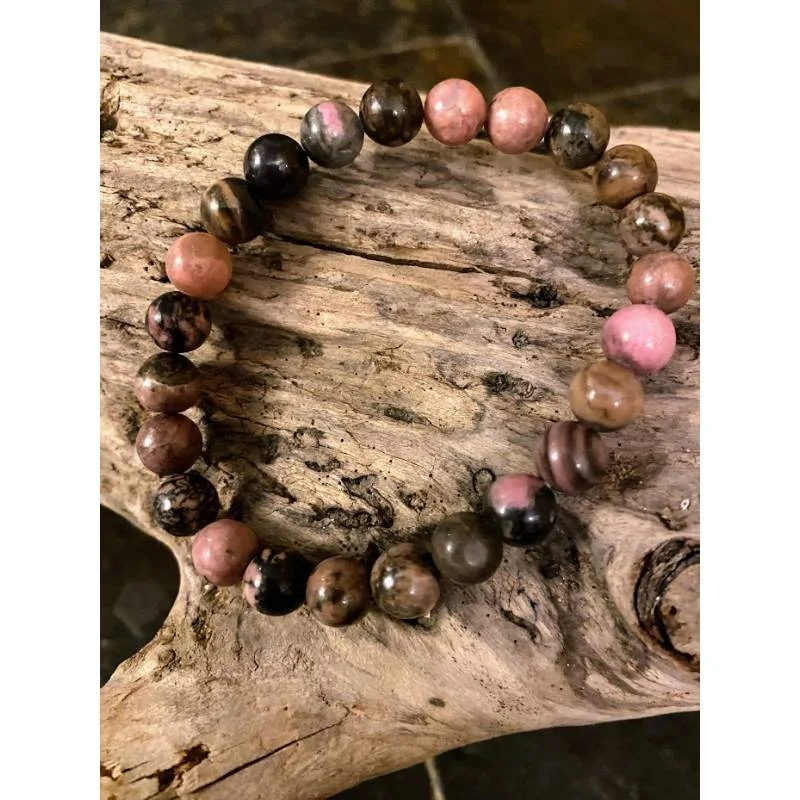 Bracelet Rhodonite 8mm - Équilibre Émotionnel - Bijou lithothérapie bien-être
