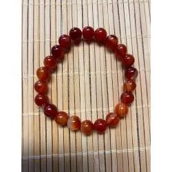 Bracelet Cornaline 8 mm- Énergie Solaire et Confiance - Bijou lithothérapie Cornaline