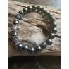 Bracelet Hématite Lave 8mm Concentration Ancrage - Bijou lithothérapie Lave