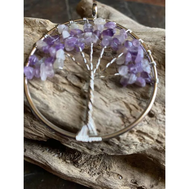 Pendentif Améthyste Méditation Sagesse - Bijou lithothérapie Améthyste