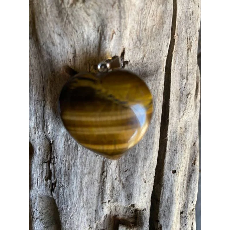 Pendentif Œil de Tigre avec Cordon Protection - Bijou lithothérapie bien-être