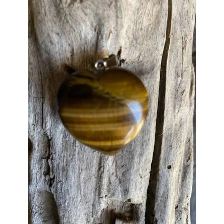 Pendentif Œil de Tigre avec Cordon Protection - Bijou lithothérapie bien-être