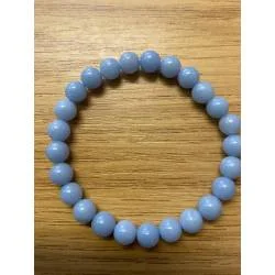 Bracelet Angélite Pérou - Communication Spirituelle - Bijou lithothérapie bien-être