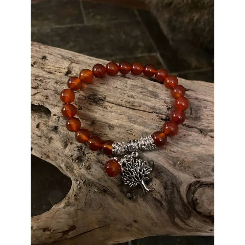 Bracelet Agate Feu - Pierre Énergie et Confiance - Bijou lithothérapie Agate