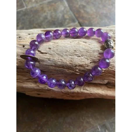 Bracelet Améthyste Porte-Bonheur - Spiritualité Sagesse - Bijou lithothérapie Améthyste