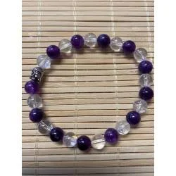 Bracelet Améthyste Cristal Roche - Purification et Amplification - Bijou lithothérapie Améthyste