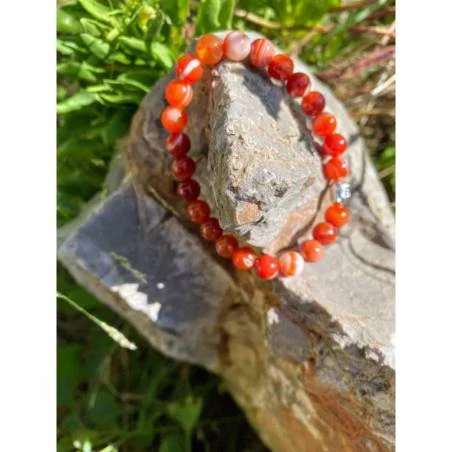 Bracelet Cornaline 8mm - Vitalité et Créativité - Bijou lithothérapie Cornaline