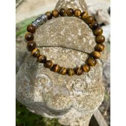 Bracelet Œil de Tigre 8mm Tour 22cm - Protection - Bijou lithothérapie bien-être