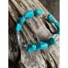 Bracelet Turquoise Cristal Roche - Communication - Bijou lithothérapie Cristal